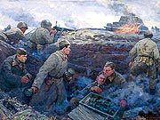 «Бой курсантов на Минском шоссе», художник М.Ананьев 1973 г.